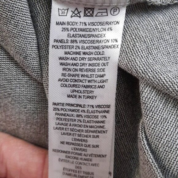 French Connection Black Coral Heather Grey Color Block Cap Sleeve Pencil Dress 4 - Picture 7 of 7